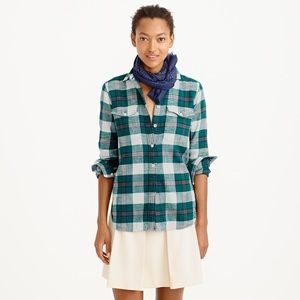 J. Crew Boyfriend flannel shirt in bluegrass plaid