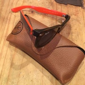 RayBan tortoise shelled with  two-toned temples