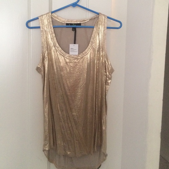 Sam Edelman gold foil tank top -NWT