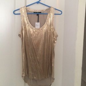 Sam Edelman gold foil tank top -NWT