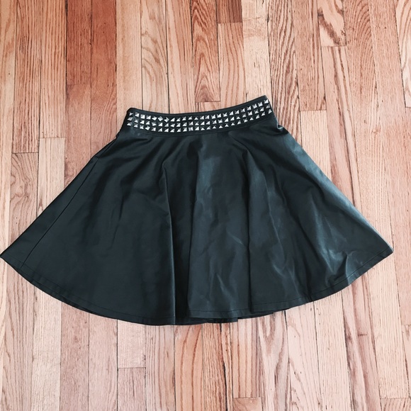SOLD! Faux Leather Skirt with Studs Size S/M