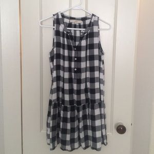 Ann Taylor Loft navy gingham dress