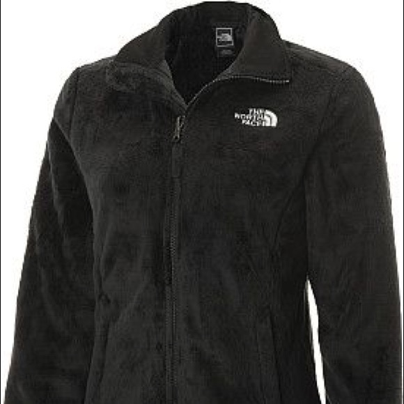 Black fuzzy Northface jacket