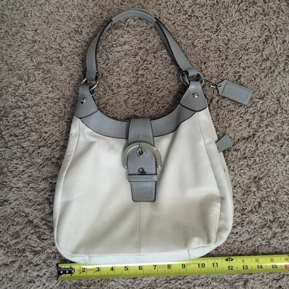 Last chance sale! Cream and Gray Coach Hobo Purse