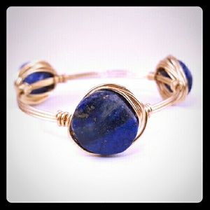Lapis Lazuli Bangle Gold