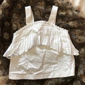 Tibi accordion Crop Top white 00