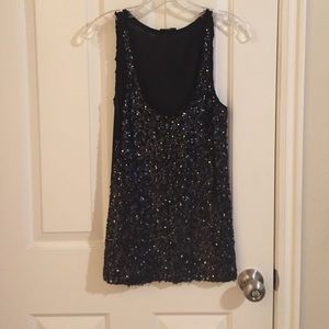 Express black sequin tank top