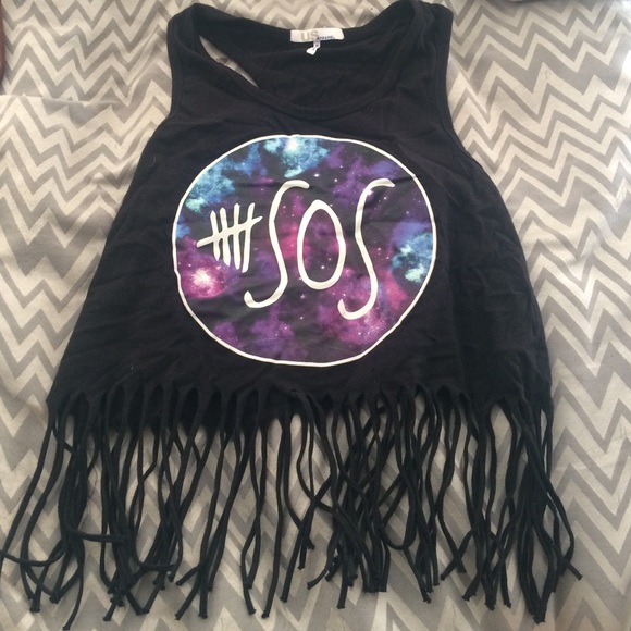 5 Seconds of Summer fringed crop top