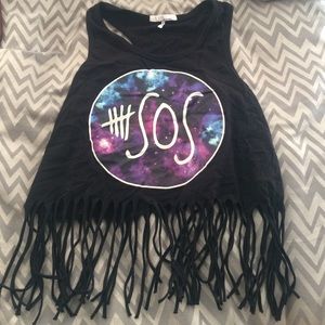 5 Seconds of Summer fringed crop top