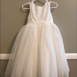 Soft-white, flower girl/holiday/party dress