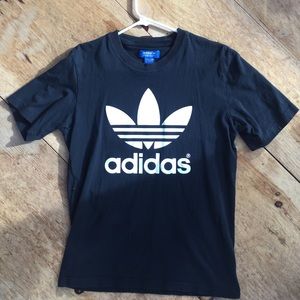 NEW ADIDAS BLACK WITH WHITE LOGO SHIRT