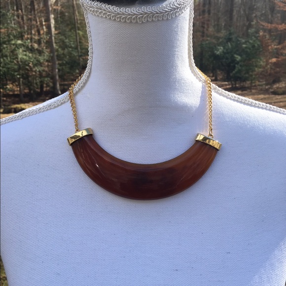 Kenneth Jay Lane Gold & Tortoise Bib Necklace