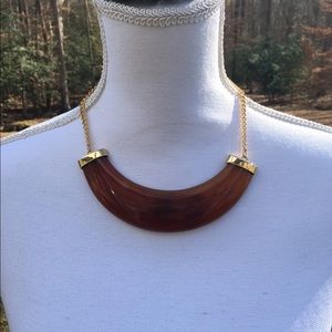 Kenneth Jay Lane Gold & Tortoise Bib Necklace