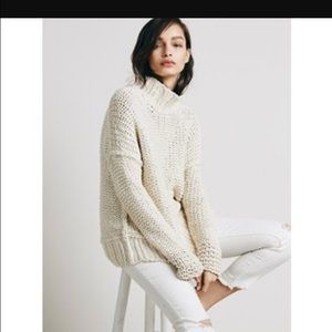 Free people chunky knit cowl neck sweater