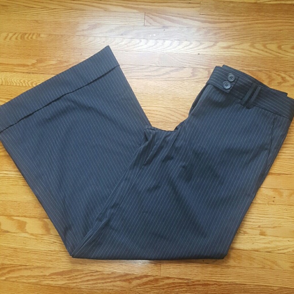 Express Editor Navy Pinstriped Wide-Leg Pant