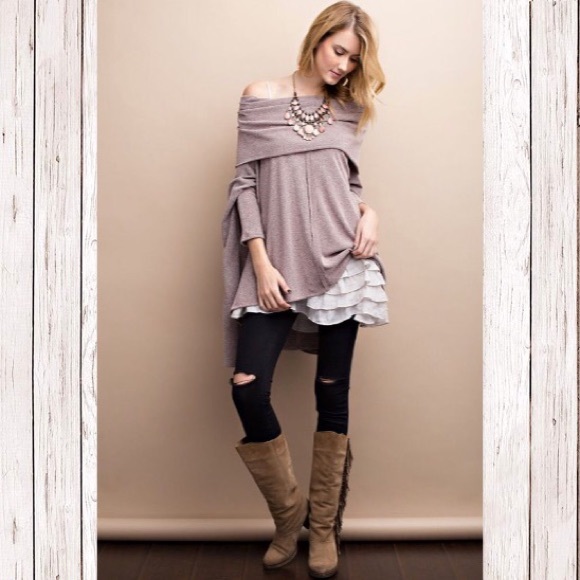 Soft Cozy Cowl Neck Mauve Sweater! - Picture 2 of 4