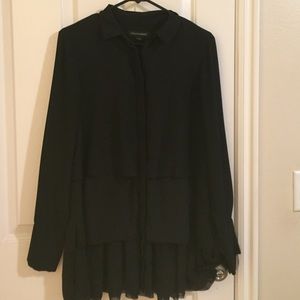 Banana Republic ruffled button down