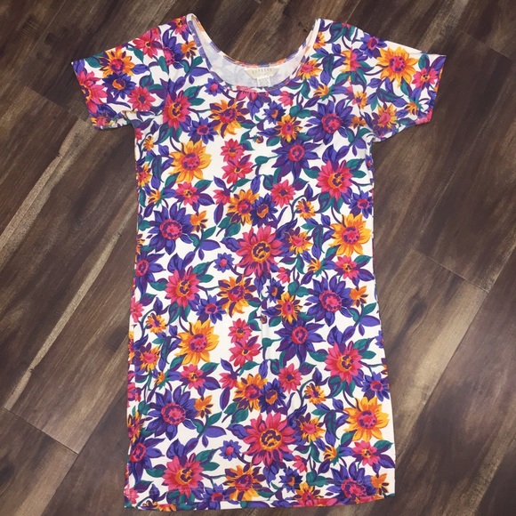 Vintage Express Tricot floral print tee dress M