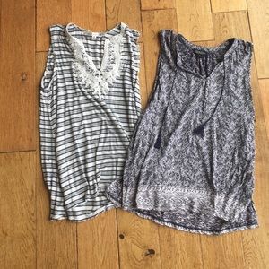 Bundle 2 tank tops max studio lucky brand navy med