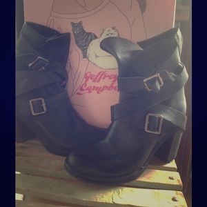 Jeffrey Cambell France Strappy Boots.