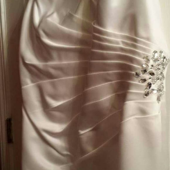 White satin dress with crystals