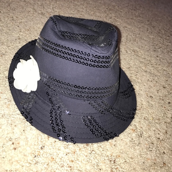 navy sparkle fedora