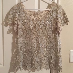 Silver lace top