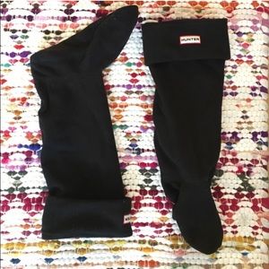 Hunter boot black tall fleece lining socks
