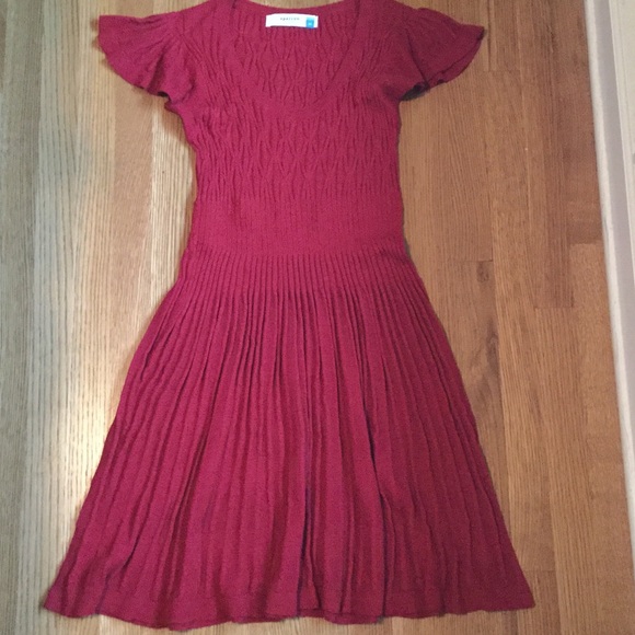 Anthro swing knit red dress