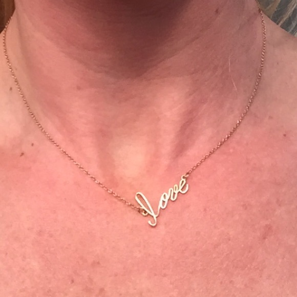 14K "Love" necklace with lobster clasp