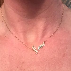 14K "Love" necklace with lobster clasp