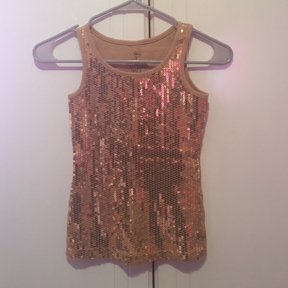 Gold Sequin Tank Top