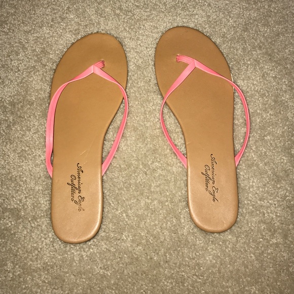 Pink American Eagle Flip Flops