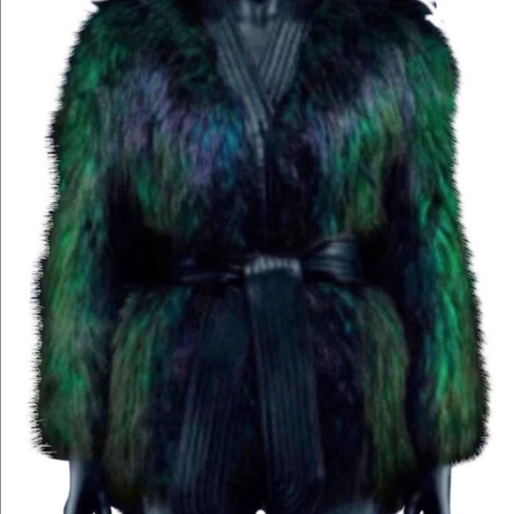 New w/out Tag Balmain x HM Faux Fur Leather jacket