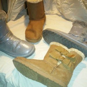 2 in 1 deal ...BROWN and SILVER BOOTS