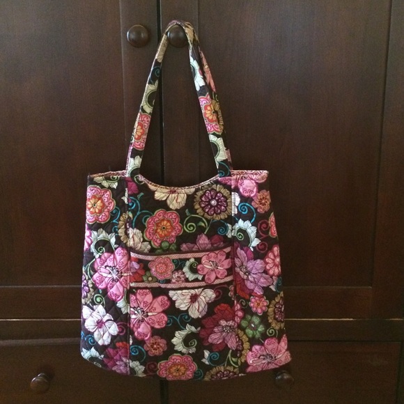 Vera Bradley floral patterned brown and pink bag