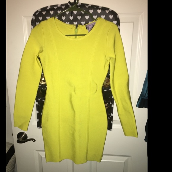 Lime green bandage dress
