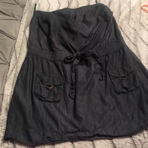 Torrid blue denim chambray strapless dress 2x