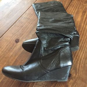 Steve Madden Black Wedge Boots
