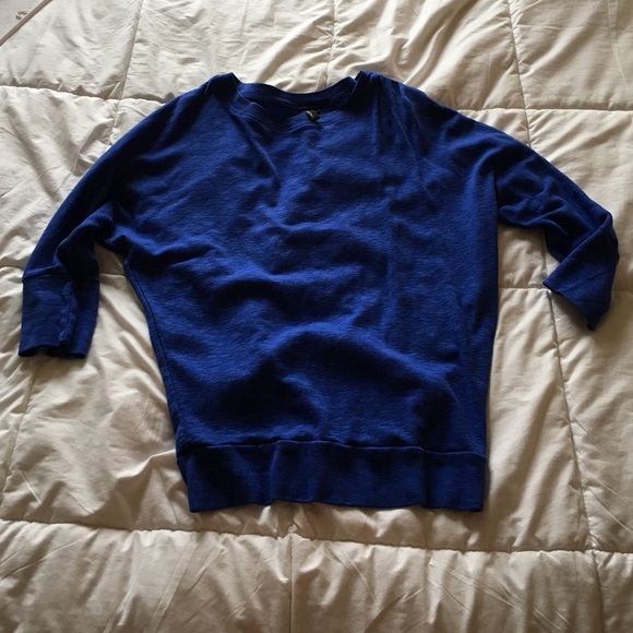 Cynthia Rowley 3/4 Sleeve Blue Shirt