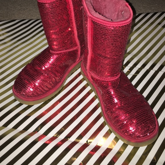 Red sparkled Ugg Boots