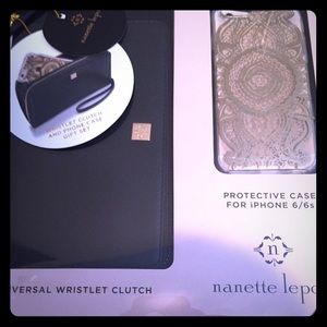 Women's black wristlet and iPhone case