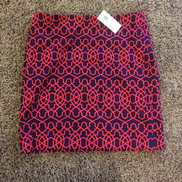 Navy and red skirt
