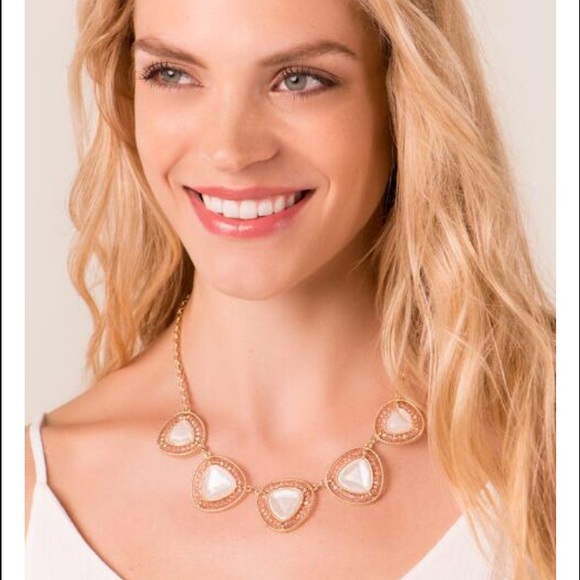 NEW Francescas Crystal Triangle Statement Necklace - Picture 4 of 4