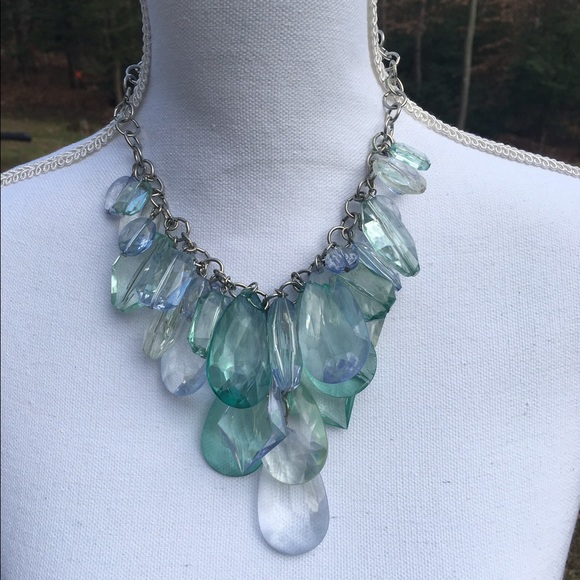 Graziano  Silver Tone Bib Necklace