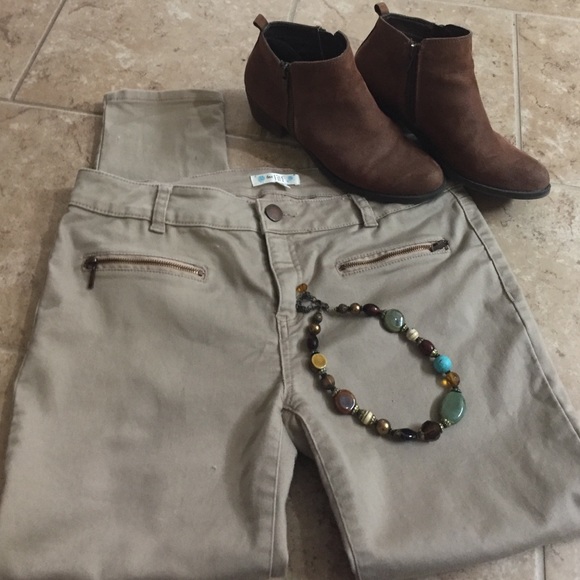 Junior 13 tan/khaki stretchy skinny's