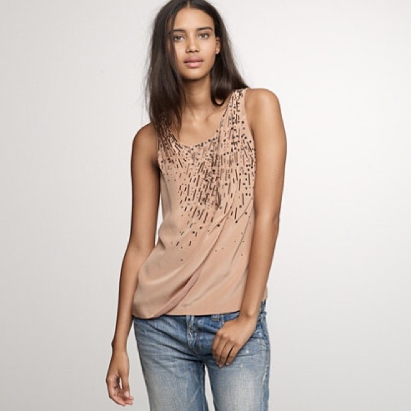 J. Crew Tops - J.Crew - Sequined Shell 100% Silk
