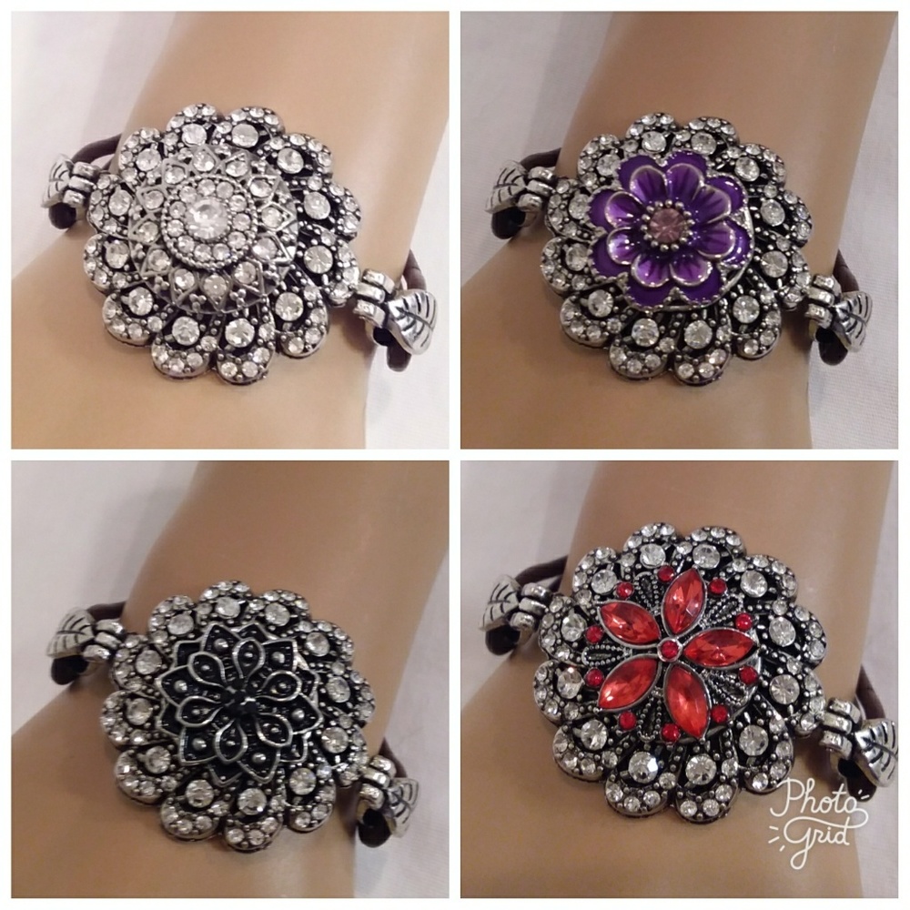 Bangle bracelet, snap button pendant - Picture 5 of 5