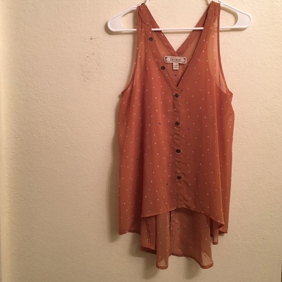Sheer rust DECREE blouse - Picture 1 of 4