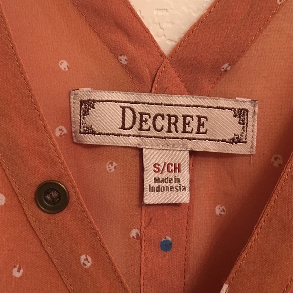 Sheer rust DECREE blouse - Picture 2 of 4